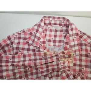 CW Classic Womens Plaid Flannel Button Up Long‎ Sleeve Shirt Medium